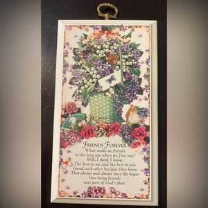 Vintage Plaque Friends Forever Perfect For Home Or  To Give A Friend Antique